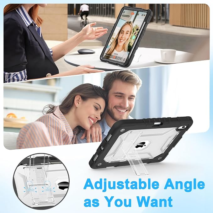 TIMISM Case for iPad 10th Generation 2022 iPad (A16) 11 Inch 2025 with Pencil Holder &amp Kickstand Translucent Hard PC Back Cover Heavy Duty Shockproof Protective Case for iPad 11/10 Clear Blue
