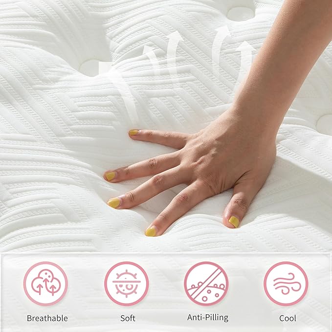12 Inch Memory Foam Mattress,Twin XL Size Plush Hybrid Mattress,7-Zone Memory Foam & Pocket Spring,Edge Support & Motion Isolating,Pressure Relief, Certified Foams Fabric,Bed in a Box,Echelon Dream