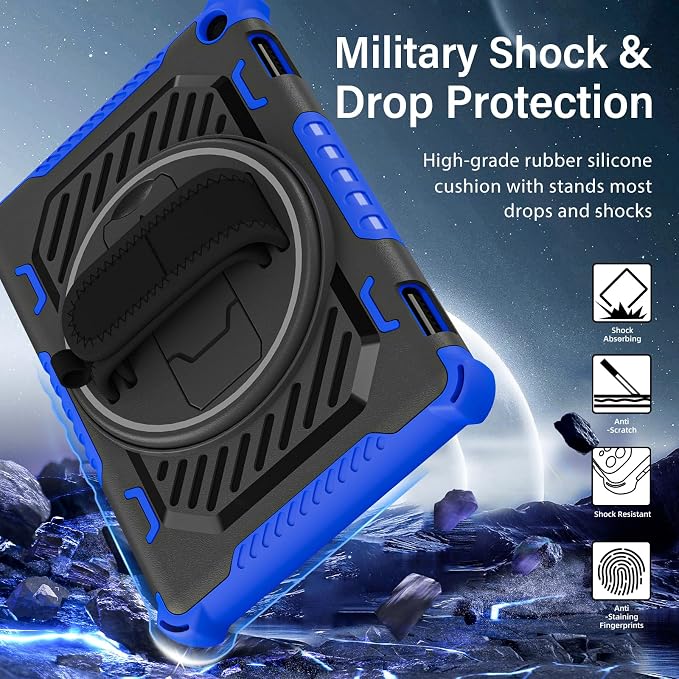 for Flre HD 8 &amp 8 Plus Case 12th/10th Generation (2024/2022/2020 Release) with 360 Kickstand Hand Strap for Kids