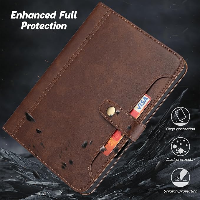 Flip Case for Apple iPad 10.2 9th 8th 7th Generation 2021/2020/2019 Pencil Holder Smart Cover Auto Sleep Wake Protective Documents Pocket Stand Snap Closure Case for iPad 10.2 Inch Black