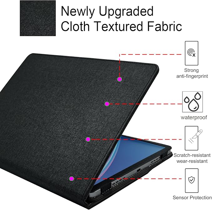 Hand Strap Case for 11.5 TCL NxtPaper 11 Plus (9469X) Tablet PU Leather Bidirectional Multi-Angle Stand Cover with Auto Sleep &amp Wake/Elastic Pen Holder (Black)