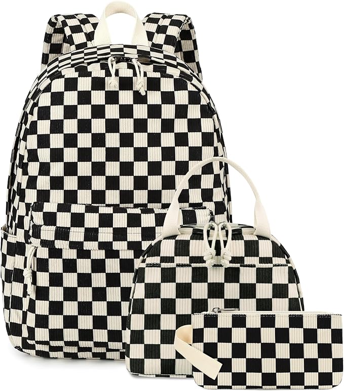 Bluboon School Backpack Set Girls Womens Laptop Bookbag Casual Daypack Fits 15 inch Laptop with Lunch Tote Bag and Pencil Bag