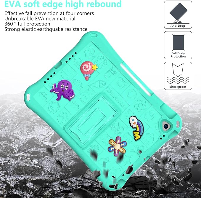 Case for iPad 10.2 Inch 2021/2020/2019/ iPad Pro 10.5 Inch/Air 3rd Gen (2019) Shoulder Strap Kickstand Children Friendly Anti-Scratch Shockproof Case Lightpurple