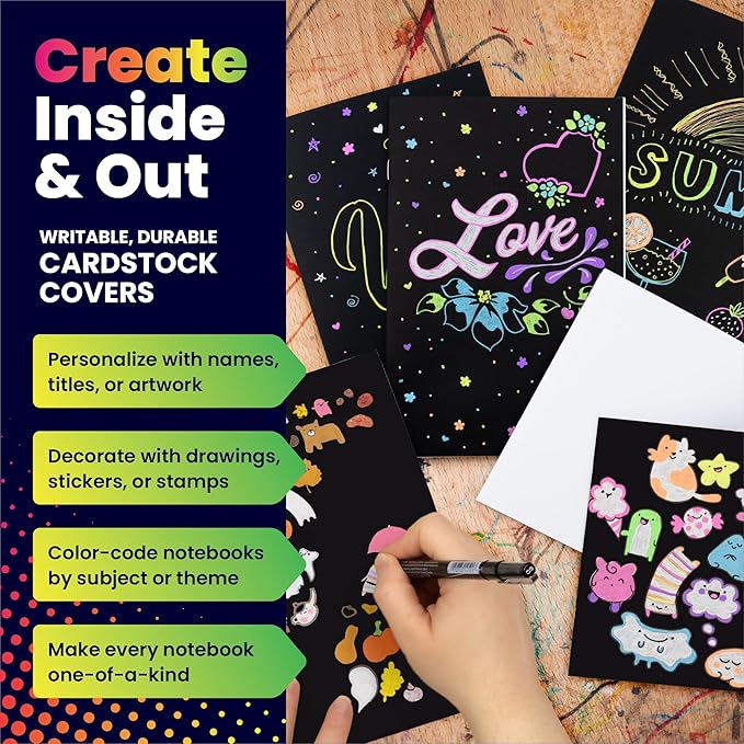 Hygloss Blank Books - Bulk 50 Pack – 4.25" x 5.5" A6 Black Paperback Blank Books for Kids to Write Stories, Doodle, Arts & Crafts – Plain Drawing Sketchbook, Unlined Journal, Notebook Without Lines