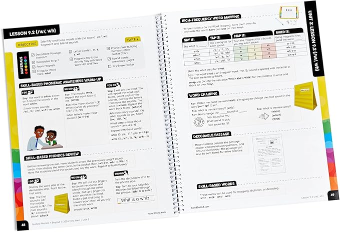 hand2mind Guided Phonics + Beyond Focus Lessons Unit 3 Teacher Guide, Science of Reading Classroom Materials, Kindergarten Homeschool Curriculum Supplies, Early Childhood Education Materials
