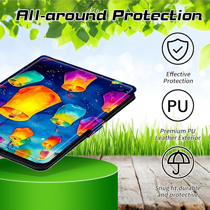 for Walmart Onn 10.1 2024 Onn 10.1 Gen 4 Universal Tablet Case 360 Degree Rotating Kickstand Protective Stand Case with Multiple Viewing PU Leather Shell Case Black Book Cat