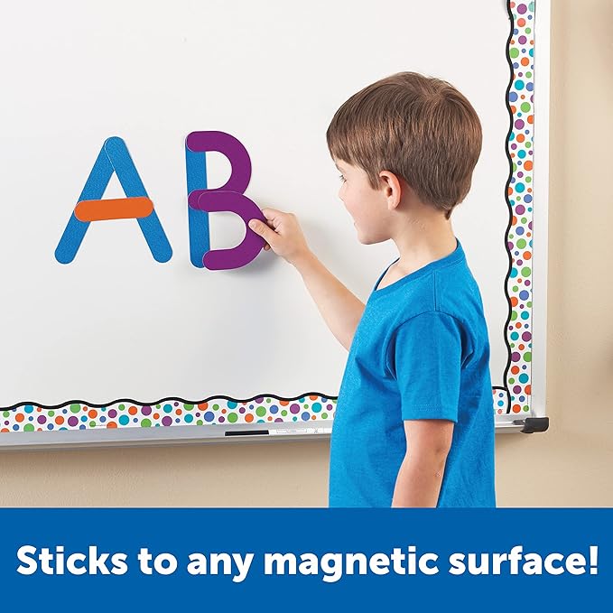 Learning Resources Giant Magnetic Letter Construction - Alphabet Magnets, Letter Building and Recognition, Learn to Read Activities, Montessori Spelling, Fine Motor Games, Classroom Must Haves
