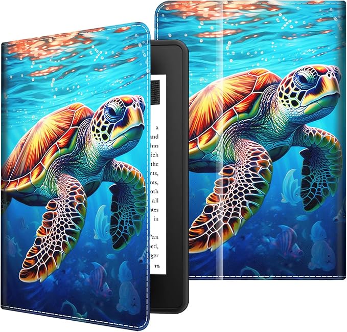 Case for 7 All-New Kindle Paperwhite 12th Gen 2024 &amp Kindle Colorsoft Signature Edition (2024 Release) PU Leather Folio Cover with Auto Wake/Sleep ，Blue Dragon