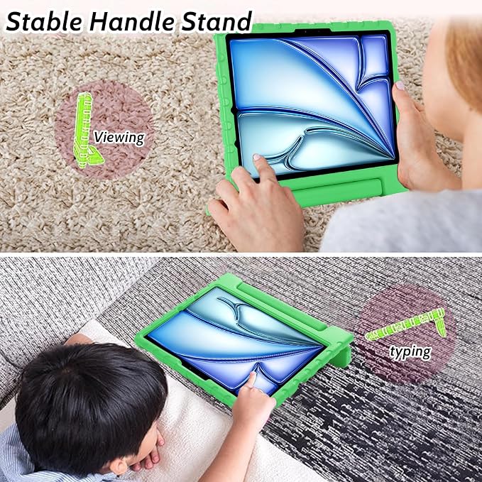 Dteck Kids Case for iPad 10.2 - Shockproof Rugged EVA Handle Stand Child Proof Case for iPad 9/8/7 Generation Black