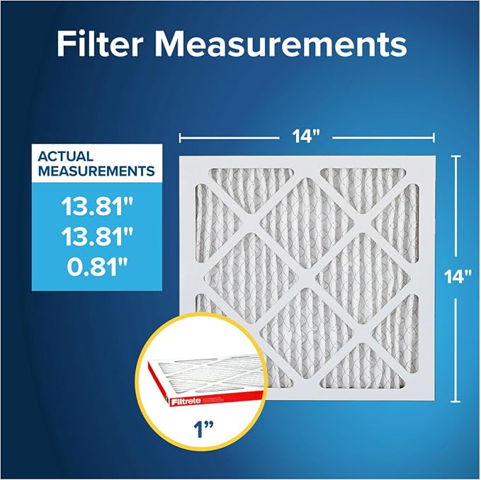 Filtrete 14x14x1 AC Furnace Air Filter, MERV 11, MPR 1000, Micro Allergen