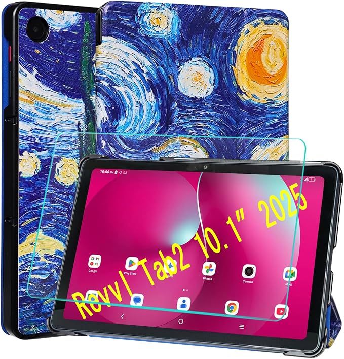 ACdream Case for T-Mobile Revvl Tab 2 10.1 Tablet 2025 Model:9185W(NOT FIT Revvl Tab 5G 10.36) with [Glass Screen Protector] Slim Lightweight Smart Shell Stand Cover Magnetic Feature Agave Green