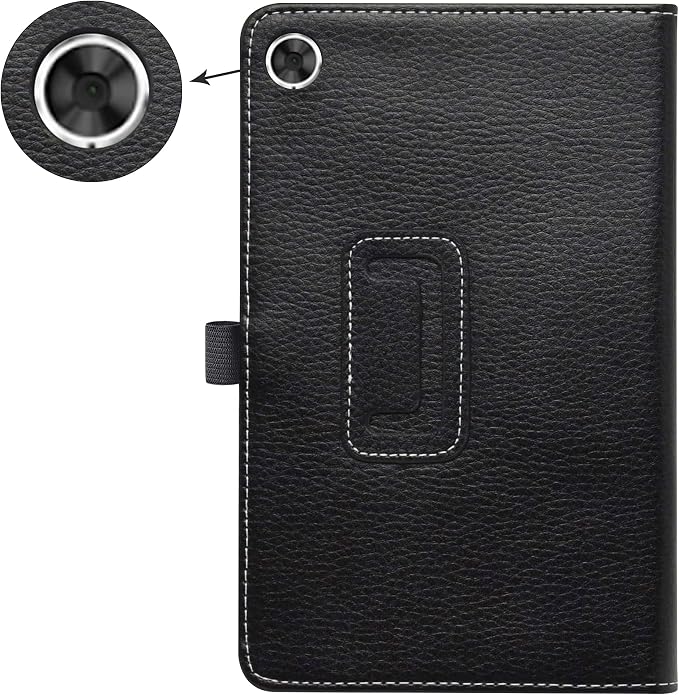 Bige for Lenovo Tab M8 FHD (2nd Gen) CasePU Leather Folio 2-Folding Stand Cover for Lenovo Tab M8 FHD (2nd Gen) TB-8705F 8 Tablet(Only fit Lenovo TB-8705F)Black
