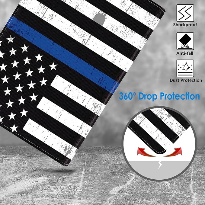 WEUIUJKILO Case for iPad (A16) 11th Generation 11 Inch 2025 iPad 10th Generation 10.9 Inch 2022 Slim PU Leather Folding Stand Smart Cover with Auto Sleep/Wake American Flag and Sunflower