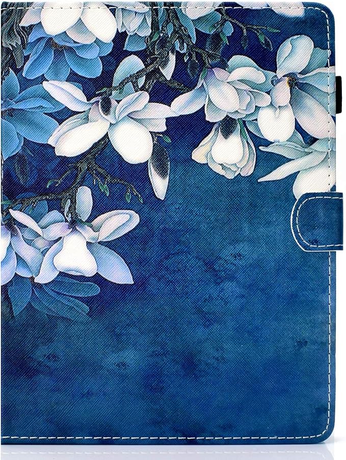 Universal 7 Inch Tablet Case Techcircle Ultra Slim Lightweight PU Leather Stand Folio Flip Wallet Protective Shell Case [Card Slots] [Magnetic Closure] for All 7 Android Tablet PC Cherry Blossom