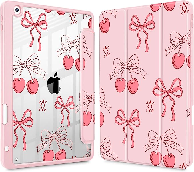 May Chen for iPad 9th Generation with Pencil Holder iPad 8th/7th Gen Case 10.2-inch [Penceil Holder] Trifold Stand Auto Wake/Sleep Clear TPU Protection Back Cover Ballet Shoes