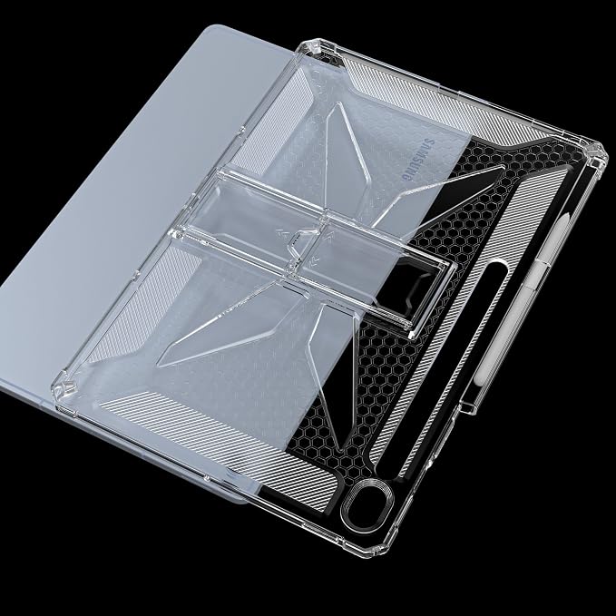 Clear Case for Samsung Galaxy Tab A11 8.7 2025 with Pencil Holder/Kickstand Soft TPU with Reinforced Corners‌ Shockproof Impact Resistant - Clear