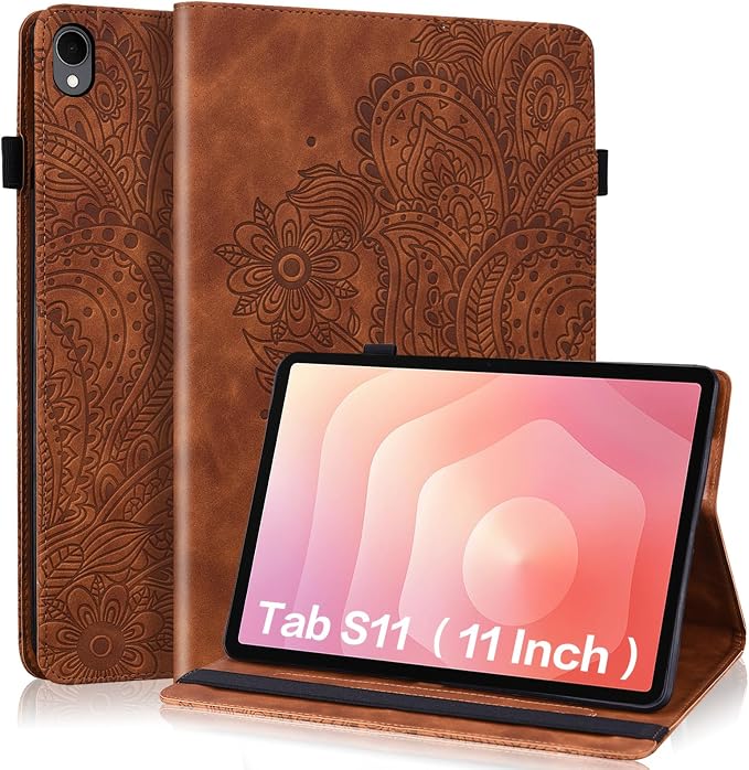 Case for Samsung Galaxy Tab S11 11 Inch PU Leather Multi-Angle Viewing Stand Wallet Protective Cover with Card Slots - Blue