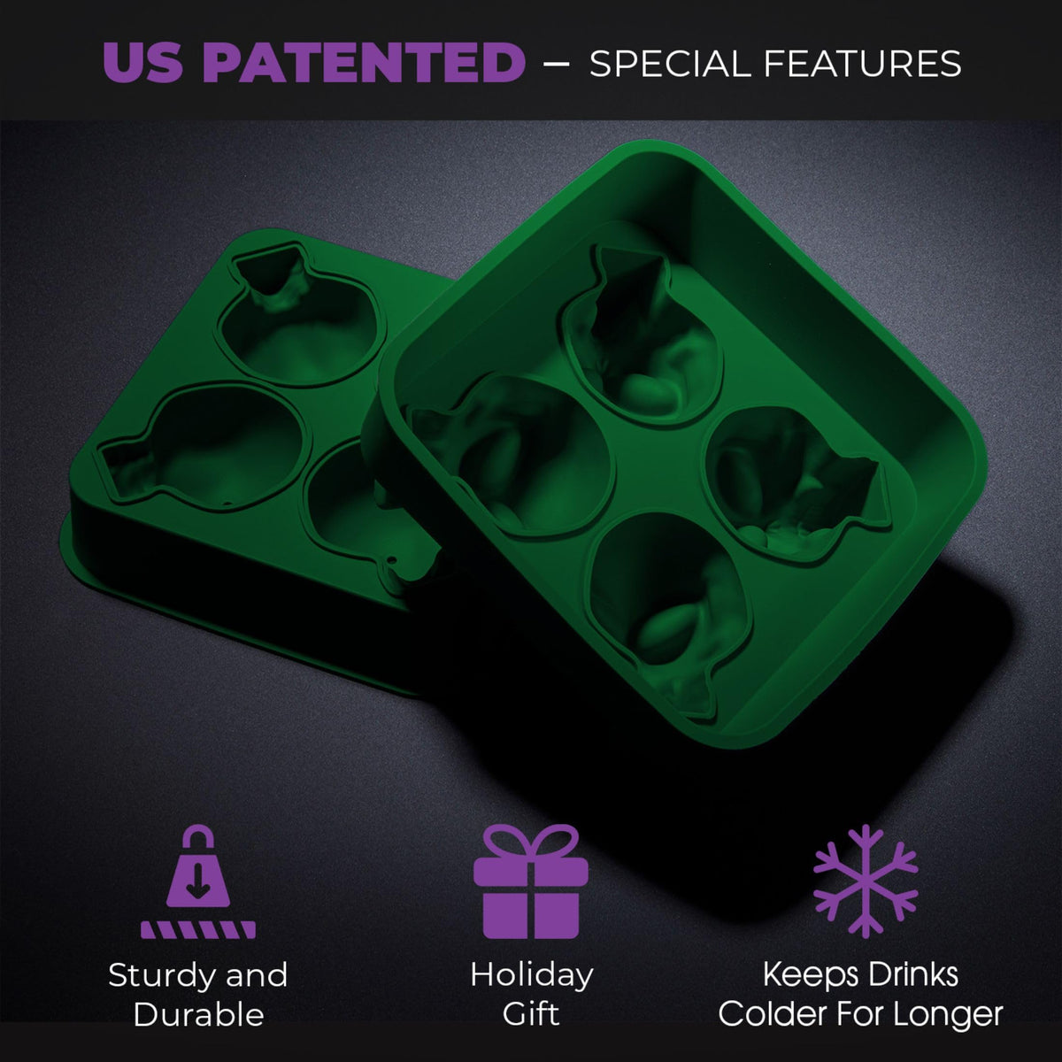 SHAPED 3D Ancient Alien Ice Mold Trays, Flexible Silicone Alien Figure Makers for Ice Cubes, Soaps, Chocolates, DIY Figures, Cookies, Resin Models
