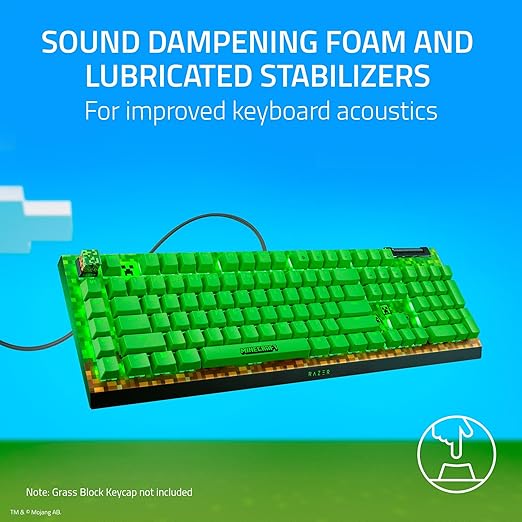 Razer BlackWidow V4 X Mechanical Gaming Keyboard: Green Switches Tactile & Clicky - 6 Macro Keys - Chroma RGB - Doubleshot ABS Keycaps - Sound Dampening & Stabilizers - Minecraft Edition