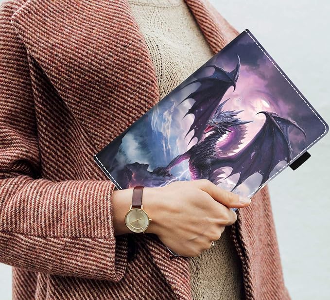 Case for Amazon Kindle Fire 7 Tablet (7 Display 12th Generation 2022 Release) Slim PU Leather Stand Folio Cover with Card Slot &amp Auto Wake Sleep Abstract Paint Butterfly