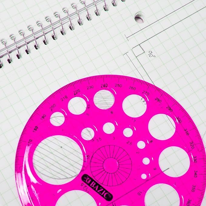 BAZIC 5-Piece Geometry Ruler Combination Sets