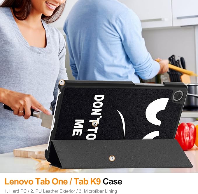 Smart Case for Lenovo Tab One / K9 8.7 Inch 2025 TB305XU/TB305FU Lightweight Trifold Stand Cover Auto Wake Sleep Blackish Green