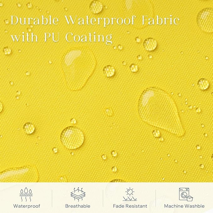 Phantoscope Pack of 2 Outdoor Waterproof Throw Pillow Covers with Contrast Piping, Decorative Square Cushion Case Patio Pillows for Couch Tent Sunbrella, Lemon Yellow 12x20 inches
