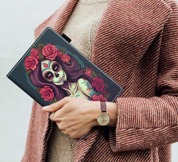 Case for Amazon Fire HD 10 Tablet (9th/7th Generation 2019/2017 Release) Slim PU Leather Cover with Card Slot &amp Auto Wake/Sleep for Fire 10.1 Tablet African American Girl