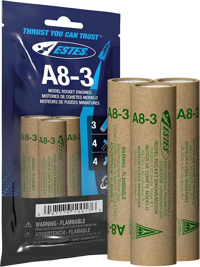 Estes 010017 A8-3 Model Rocket Engines