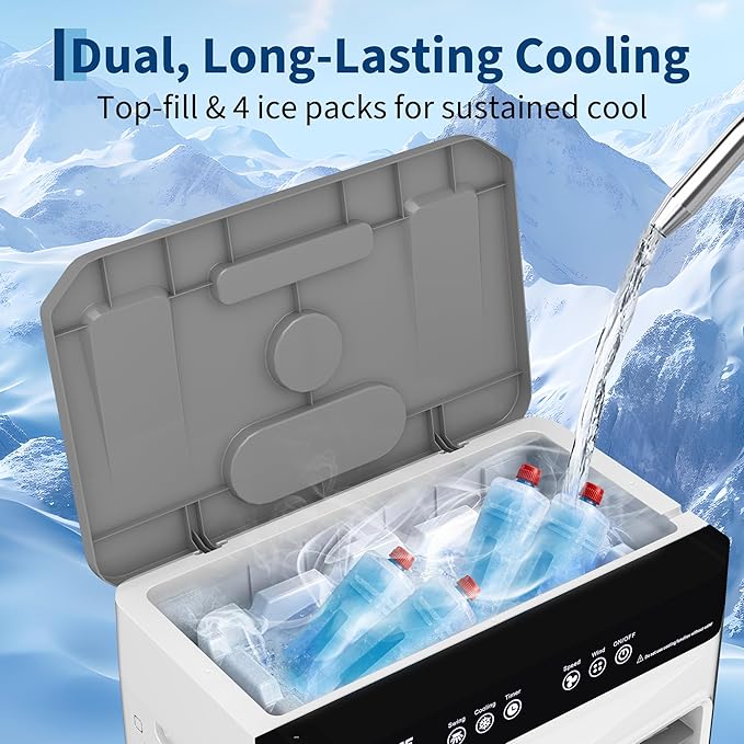 11.6 Gal Portable Evaporative Air Cooler, 3500 CFM cooler with Remote Timer, 3 Speeds 120° Oscillation 3-Side Cooling Pads, Auto-Swing for Home Workshop Office Garage