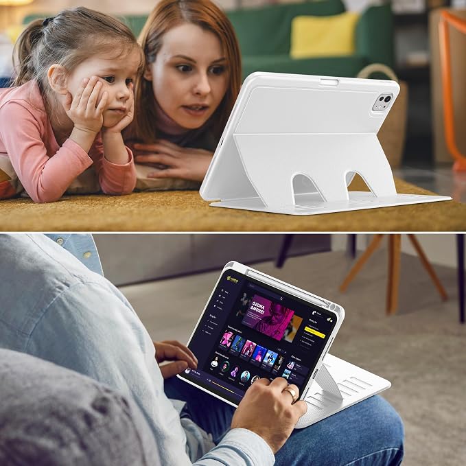 VIKESI Case for iPad Pro 11 inch (M5/M4) 2025/2024Multiple Angles Magnetic Stand CoverShockproof BackPencil Holderand Auto Sleep/WakeBlack