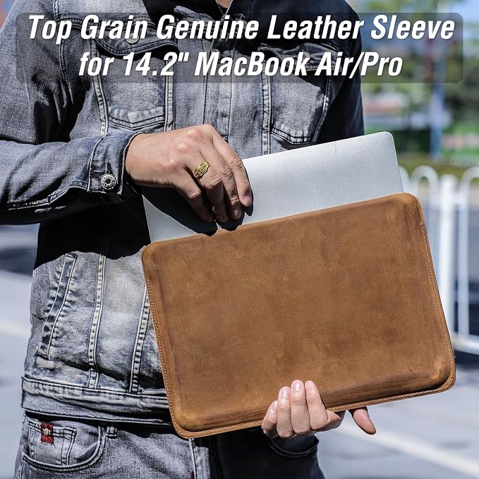 Top Grain Leather 12.9 Tablet Sleeve Slim Protector Vintage Design Fully Handmade Compatible with 12.9 iPad Pro 3/4/5/6 Gen Fits A2233 A2069 A2378 A2379 A2461 A2462 Coffee 12.9 Inch