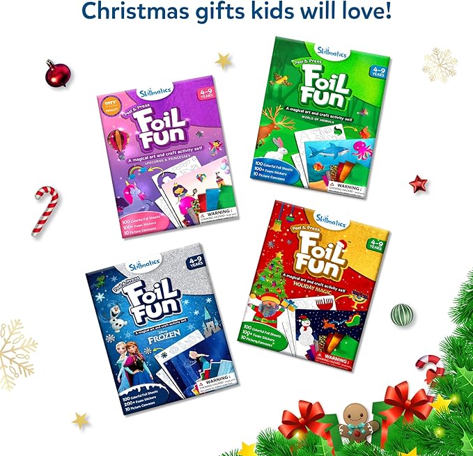 Skillmatics Foil Fun - Bugs & Butterflies, No Mess Art for Kids, Craft Kits & Supplies, DIY Creative Activity, Travel Toys, Gifts for Boys & Girls Ages 4, 5, 6, 7, 8, 9
