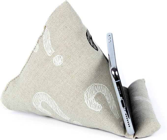 Handmade Phone Pillow Holder - The Wedge Mobile Device Stand - Fabric Phone Stand for All iPhones All Smartphones! 7 x 6.1 x 5.5 Inches (ABC)