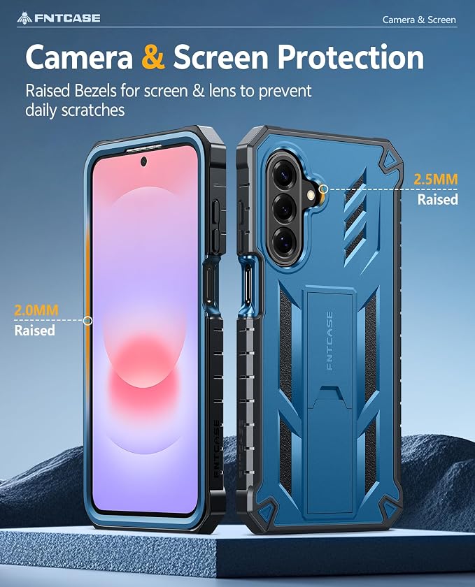 FNTCASE for 11 Pro XL Case Rugged Kickstand 2 Front Frames Black | Built-in Screen Protector 20FT Military-Grade Drop Protection Rugged Heavy Duty Shockproof Full Body Protective Cover
