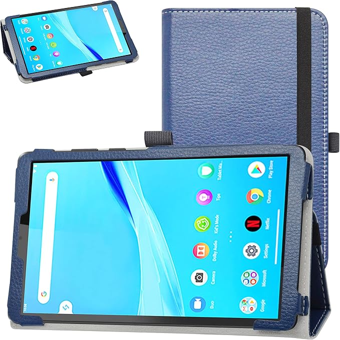 Bige for Lenovo Tab M8 FHD (2nd Gen) CasePU Leather Folio 2-Folding Stand Cover for Lenovo Tab M8 FHD (2nd Gen) TB-8705F 8 Tablet(Only fit Lenovo TB-8705F)Black