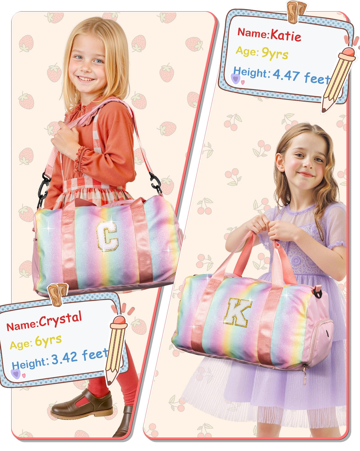 Vogewood Gifts for Daughter-Girl Gym Bag with Shoe Compartment-Dance Stuff