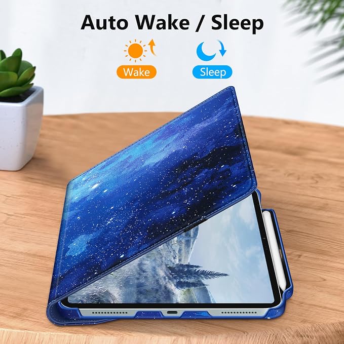 Fintie Rotating Case for iPad Air 13-inch M4/M3/M2 (2026/2025/2024) | 360° Swivel Stand Landscape &amp Portrait Viewing Shockproof Protective Cover Pencil Holder Auto Sleep/Wake Black