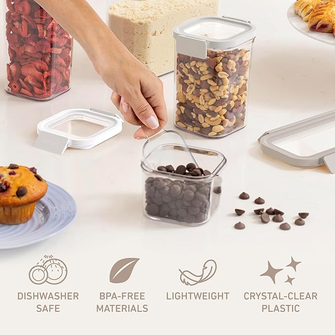 Bentgo Pantry 3-Piece All-Purpose Scoop Set, 1/2 Cup, BPA-Free (Clear)