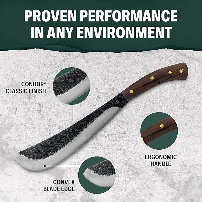 Condor Tool & Knife Survival Machete with Walnut Handle
