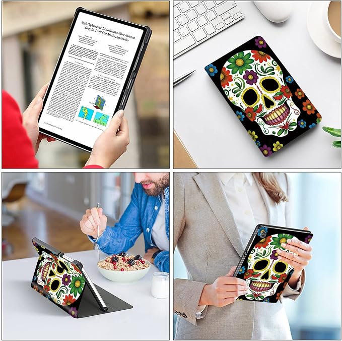 Case for Amazon Kindle Fire Max 11 Tablet (13th Gen 2023 Release) 11 PU Leather Slim Folding Adjustable Stand Smart Cover with Auto Wake/Sleep for Fire 11 Max TabletArt Skull