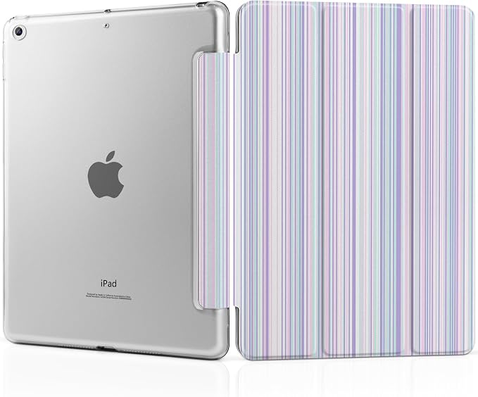 Compatible with iPad 10.2 Inch Case 2021 2020 2019 Smart Lightweight Trifold Stand Hard Plastic Transparent Cover Support Auto Sleep/Wake for iPad 10.2 9th/8th/7th Gen - Bear &amp Cherry