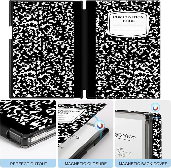 CoBak Stand Case for Remarkable Paper Pro Tablet 11.8 with Hand Strap | Auto Sleep/Wake Folio Lightweight Protective Cover with Pen Holder and Nibs Holder for 11.8 inch 2024 Released (Notebook)