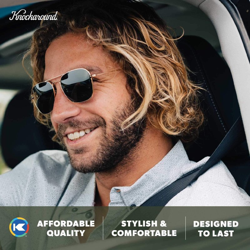 Knockaround Mount Evans Polarized Navigator Sunglasses for Men & Women - UV400 Protection