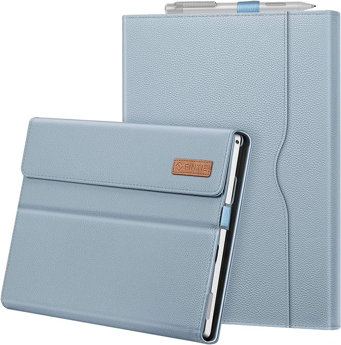 Fintie Case for 12.3 Inch Microsoft Surface Pro 7 Plus Surface Pro 7/6/5/4/3 - Portfolio Business Cover with Pocket Compatible with Type Cover Keyboard Black