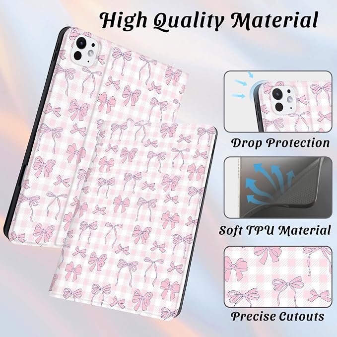 Cute Maple Bear Case for 10.2 iPad 2019/2020/2021(7th/8th/9th Gen) with Pencil Holder Auto Wake/Sleep Leather Soft TPU Back Cover for Women Girls