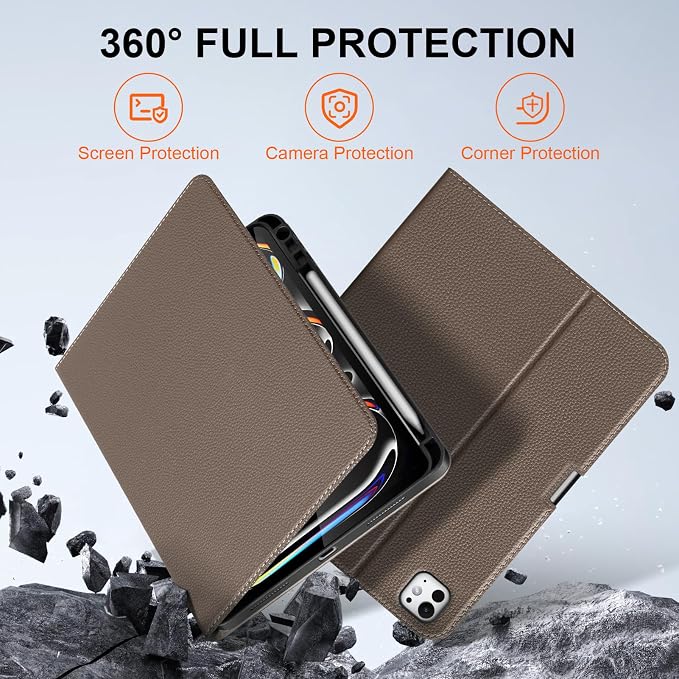 iPad Pro 11 Inch Case Black | 4th/3rd/2nd/1st Gen (2022-2018) Folio Cover Multi-Angle Stand Apple Pencil Holder Auto Sleep/Wake