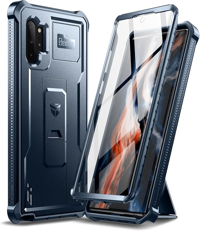 Dexnor for Samsung Galaxy Note 10+ Plus Case [Built in Screen Protector and Kickstand] Heavy Duty Military Grade Protection Shockproof Protective Cover for Samsung Galaxy Note 10 Plus (Army Green)