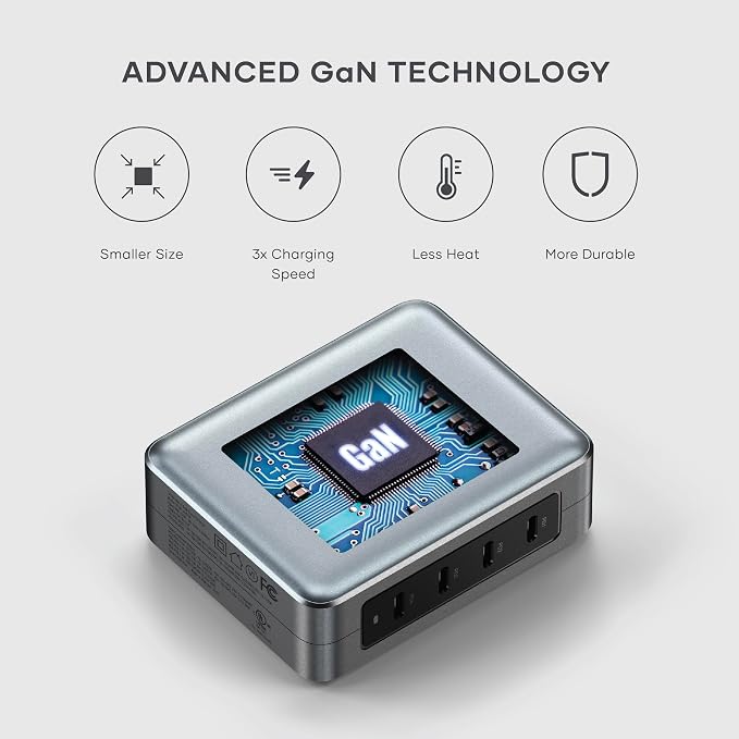 Satechi 145W GaN USB C Charger with 4 Ports &amp OntheGo™ 2 in 1 Wireless Charger for MacBook iPad iPhone and Apple Watch