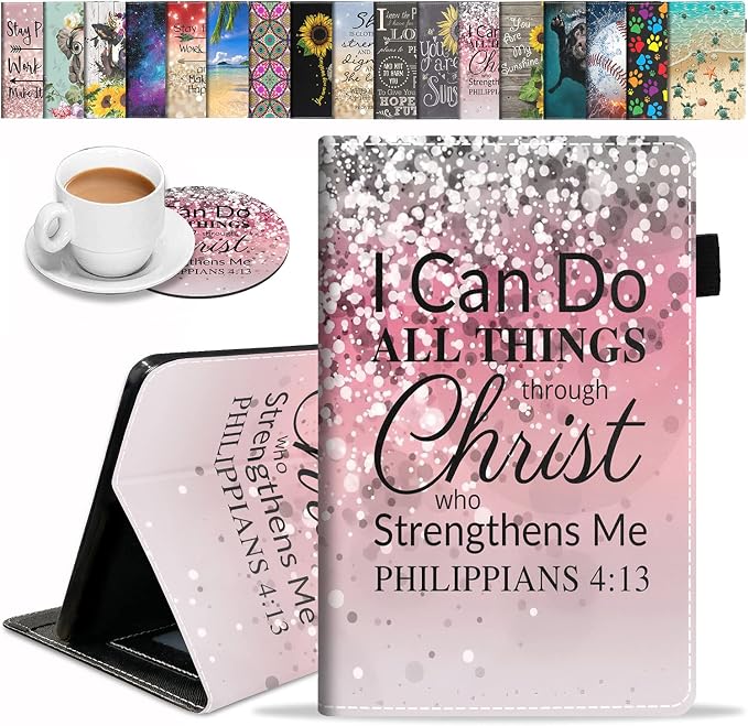 Case for Amazon Fire HD 10 Tablet (9th/7th Gen 2019/2017 Release) Premium PU Leather Cover with Auto Sleep Wake Feature Folio Case for Fire 10.1 Tablet Bible Verse Jeremiah 29:11